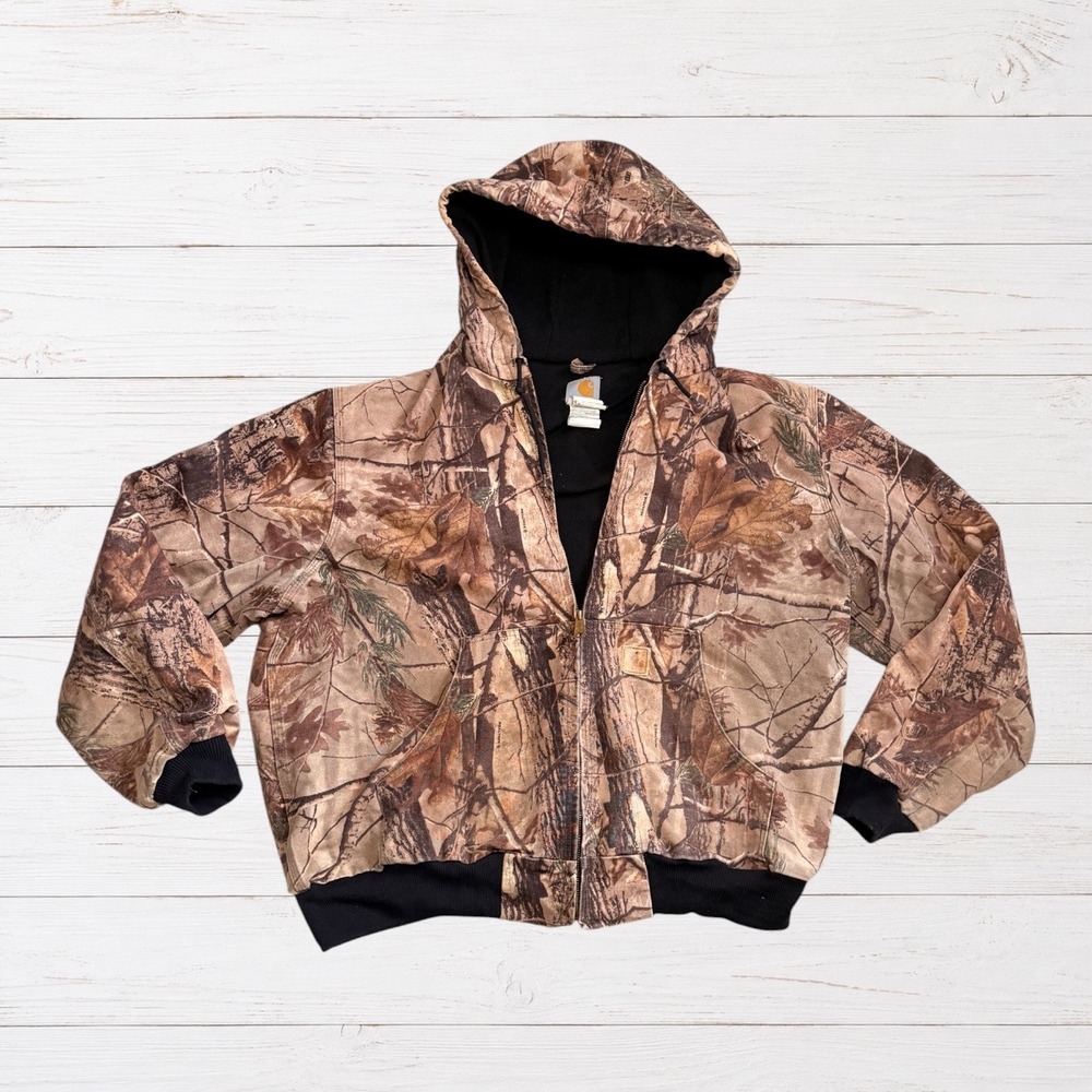 Vintage Y2K Carhartt J220 CAP Realtree Camo Active Jacket XL Distressed
